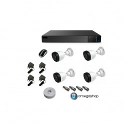 KIT VIDEOSORVEGLIANZA DVR XVR IBRIDO 5 IN UNO TVI/CVBS/AHD/CVI/IP + 4 TELECAMERE BULLET FULL HD 4 IN 1 AHD/TVI/CVBS/CVI