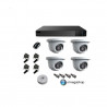 KIT VIDEOSORVEGLIANZA DVR XVR IBRIDO 5 IN UNO TVI/CVBS/AHD/CVI/IP + 4 TELECAMERE MINI DOME FULL HD 4 IN 1 AHD/TVI/CVBS/CVI