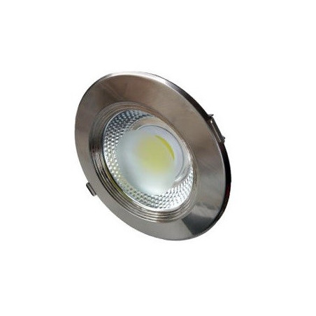 OPTONICA 15W LED COB DOWNLIGHT ROUND, LUCE  FREDDA 6000K - INOX