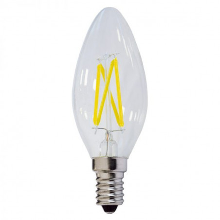OPTONICA LED CANDELA C35 4W 400LM E14 175-265V LUCE FREDDA 6000K- FILAMENT