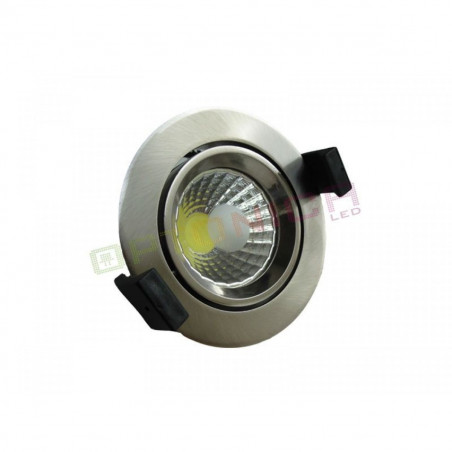 OPTONICA  8W LED COB DOWNLIGHT ROUND, ROTATABLE, LUCE BIANCA CALDA - INOX