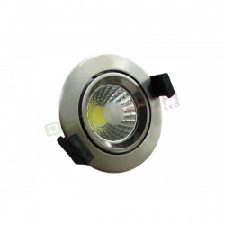 OPTONICA  8W LED COB DOWNLIGHT ROUND, ROTATABLE, LUCE BIANCA NEUTRA - INOX