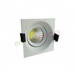 OPTONICA  8W LED COB DOWNLIGHT SQUARE, ROTATABLE, LUCE BIANCA FREDDA - INOX