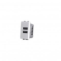 DOPPIA PRESA USB 2A 821B COMPATIBILE BTICINO LIVING INTERNATIONAL E LIGHTBIANCO