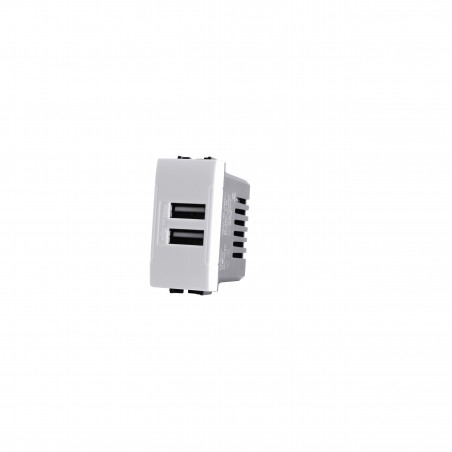 DOPPIA PRESA USB 2A 821B COMPATIBILE BTICINO LIVING INTERNATIONAL E LIGHTBIANCO