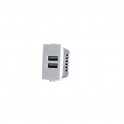 DOPPIA PRESA USB 2A 521B COMPATIBILE BTICINO MATIX BIANCO