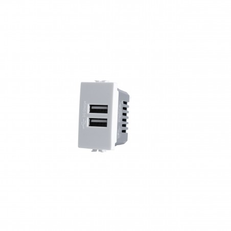 DOPPIA PRESA USB 2A 521B COMPATIBILE BTICINO MATIX BIANCO