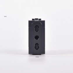 PRESA BIVALENTE (10A-250V) 2P+T 818N COMPATIBILE BTICINO LIVING INTERNATIONAL NERO