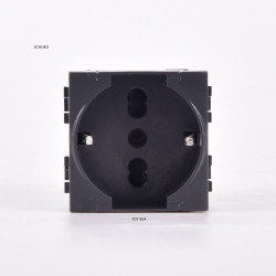 PRESA SCHUKO UNIVERSALE (16A-250V) 814N COMPATIBILE LIVING INTERNATIONAL NERO