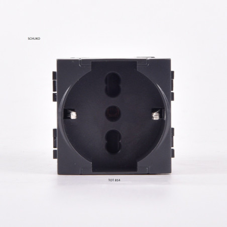 PRESA SCHUKO UNIVERSALE (16A-250V) 814N COMPATIBILE LIVING INTERNATIONAL NERO