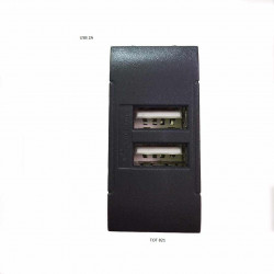 DOPPIA PRESA USB 2A 821 COMPATIBILE BTICINO LIVING INTERNATIONAL NERO
