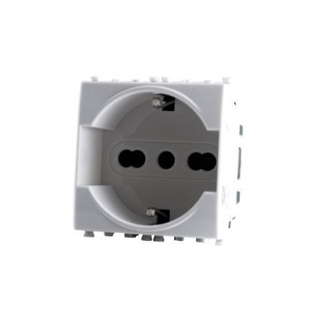 PRESA SCHUKO 614B COMPATIBILE VIMAR PLANA BIANCA