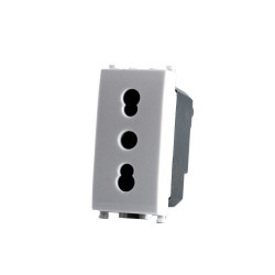 PRESA BIVALENTE 618B COMPATIBILE VIMAR PLANA BIANCA