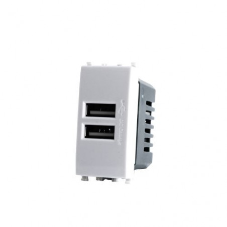 PRESA USB 2A 621B COMPATIBILE VIMAR PLANA BIANCO