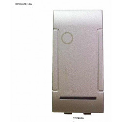 INTERRUTTORE BIPOLARE 01 (16A-250V) 802N COMPATIBILE BTICINO LIVING INTERNATIONAL TECH ARGENTO