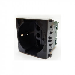 PRESA SCHUKO 614N COMPATIBILE VIMAR PLANA NERA