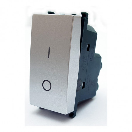 INTERRUTTORE BIPOLARE 602A COMPATIBILE VIMAR PLANA ARGENTO