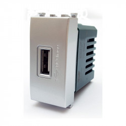 PRESA USB 629A COMPATIBILE VIMAR PLANA ARGENTO