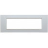 PLACCA 8007BL-1 6P BIANCA COMPATIBILE BTICINO LIVING INTERNATIONAL E LIGHT IN VETRO