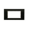 PLACCA 8004BL-2 4P NERA COMPATIBILE BTICINO LIVING INTERNATIONAL E LIGHT IN VETRO