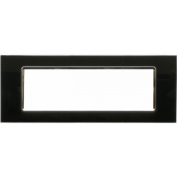 PLACCA 8007BL-2 7P NERA COMPATIBILE BTICINO LIVING INTERNATIONAL E LIGHT IN VETRO