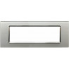 PLACCA 8007BL-3 7P SILVER COMPATIBILE BTICINO LIVING INTERNATIONAL E LIGHT IN VETRO