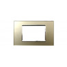 PLACCA 8003BL-4 3P CHAMPAGNE COMPATIBILE BTICINO LIVING INTERNATIONAL E LIGHT IN VETRO