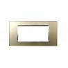 PLACCA 8004BL-4 4P CHAMPAGNE COMPATIBILE BTICINO LIVING INTERNATIONAL E LIGHT IN VETRO