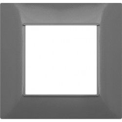 PLACCA 2 POSTI COMPATIBILE VIMAR GRIGIO SCURO