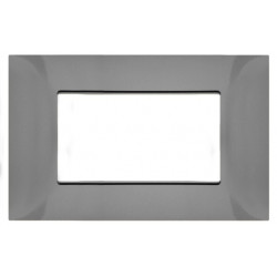 PLACCA 4 POSTI COMPATIBILE VIMAR GRIGIO SCURO