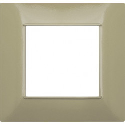 PLACCA 2 POSTI COMPATIBILE VIMAR CHAMPAGNE