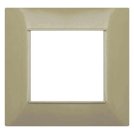 PLACCA 2 POSTI COMPATIBILE VIMAR CHAMPAGNE