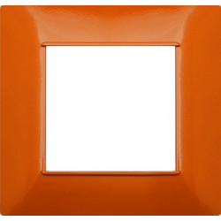 PLACCA 2 POSTI COMPATIBILE VIMAR ARANCIO