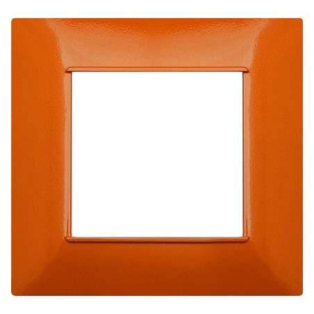 PLACCA 2 POSTI COMPATIBILE VIMAR ARANCIO