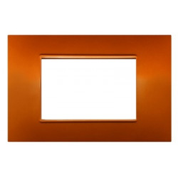 PLACCA 3 POSTI COMPATIBILE VIMAR ARANCIO