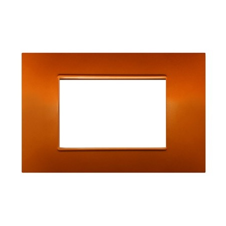 PLACCA 4 POSTI COMPATIBILE VIMAR ARANCIO