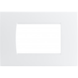 PLACCA 1003-1 3P BIANCA COMPATIBILE BTICINO LIVING INTERNATIONAL LIGHT IN TECNOPOLIMERO