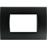 PLACCA 1003-2 3P NERO COMPATIBILE BTICINO LIVING INTERNATIONAL LIGHT IN TECNOPOLIMERO