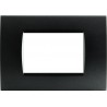 PLACCA 1004-2 4P NERO COMPATIBILE BTICINO LIVING INTERNATIONAL LIGHT IN TECNOPOLIMERO