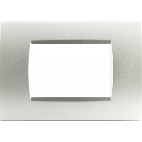PLACCA 1003-4 3P GRIGIO CHIARO COMPATIBILE BTICINO LIVING INTERNATIONAL LIGHT IN TECNOPOLIMERO