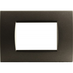PLACCA 1004-7 4P TESTA DI MORO COMPATIBILE BTICINO LIVING INTERNATIONAL LIGHT IN TECNOPOLIMERO