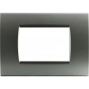 PLACCA 1003-8 3P GRIGIO SCURO COMPATIBILE BTICINO LIVING INTERNATIONAL LIGHT IN TECNOPOLIMERO