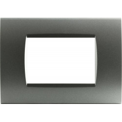 PLACCA 1007-8 7P GRIGIO SCURO COMPATIBILE BTICINO LIVING INTERNATIONAL LIGHT IN TECNOPOLIMERO