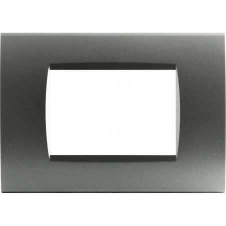 PLACCA 1007-8 7P GRIGIO SCURO COMPATIBILE BTICINO LIVING INTERNATIONAL LIGHT IN TECNOPOLIMERO