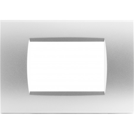 PLACCA 1004-9 4P SILVER COMPATIBILE BTICINO LIVING INTERNATIONAL LIGHT IN TECNOPOLIMERO