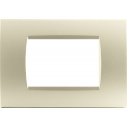 PLACCA 1004-11 4P CHAMPAGNE COMPATIBILE BTICINO LIVING INTERNATIONAL E LIGHT IN TECNOPOLIMERO