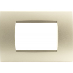 PLACCA 1003-13 3P ORO COMPATIBILE BTICINO LIVING INTERNATIONAL E LIGHT IN TECNOPOLIMERO