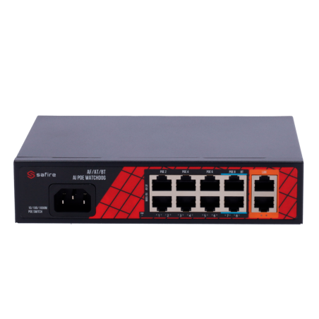 Switch Hi-PoE 8 porte PoE + 2 Uplink RJ45 SW1008HIPOEH120
