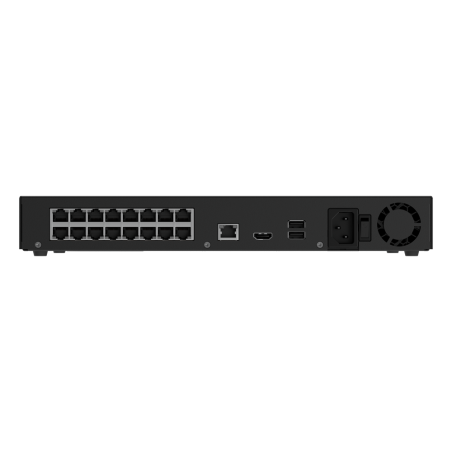 AJAC AJ-NVR216-HAC-16P-B NVR 16 CANALI CON 16 PORTE POE SUPPORTO PER 2 HDD FINO A 12 MPX