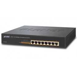 Planet FSD-808P No gestito Fast Ethernet (10/100) Supporto Power over Ethernet (PoE) 1U Nero switch di rete